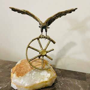 Original Antique 1960s Curtis Jere Brass & Quartz Sculpture 9.5” Fine Art RARE!